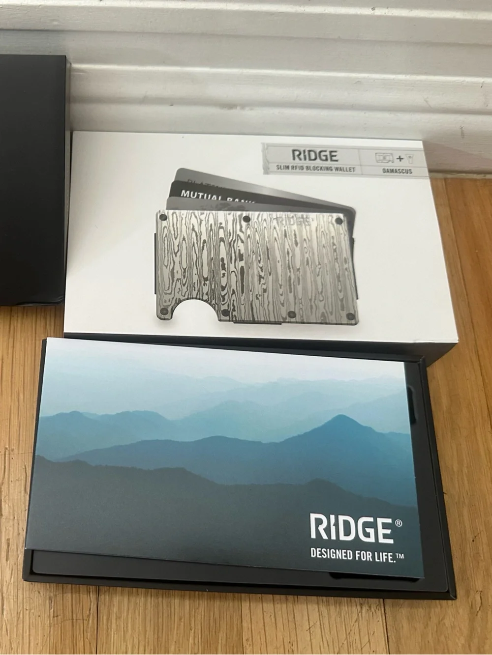Ridge Slim RFID Blocking Card Wallet - Damascus Steel - Picture 8 of 8